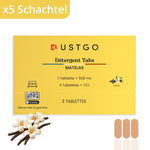 Packung mit 5 Dosen Waschmittel (15 Tabletten)