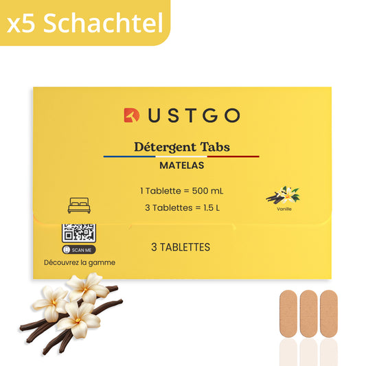 Packung mit 5 Dosen Waschmittel (15 Tabletten)