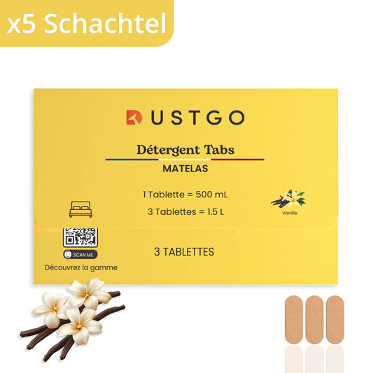 Packung mit 5 Dosen Waschmittel (15 Tabletten)
